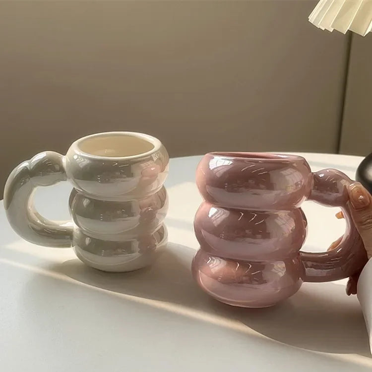 Ceramic Chubby Cute Cloud Mugs Kitchen Drinkware