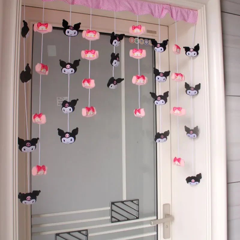 New Sanrio Kawaii Hello Kitty Kuromi My Melody Door Curtain Cute Bathroom Decoration Bedroom Curtain Accessories