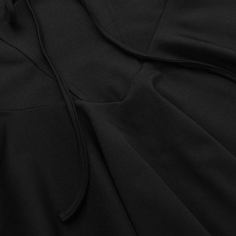 Sleeveless Lace Splicing Spice Slip Dress Slim Backless Ballet Pompadour Dress V-neck High-waisted Mini Dress