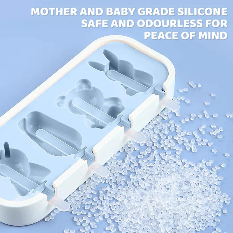 Popsicles Molds Cute Shapes Silicone Mini Popsicle Molds BPA Free Reusable Ice Cream Mold Popsicle Maker Homemade Set