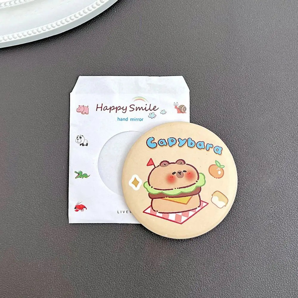 Cheese Biscuit Design Pocket Mirror Portable Foldable Mini Makeup Mirror