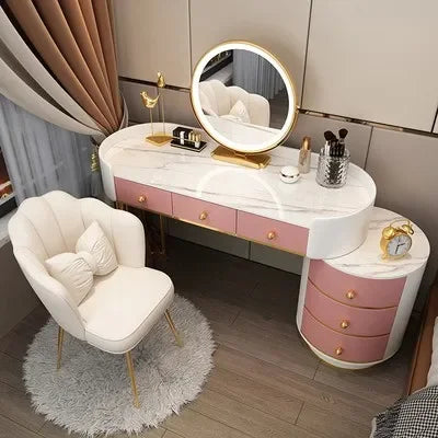 Vanity Table Women Luxury European Big Stool Study Dressing Table Organizer Home Furniture
