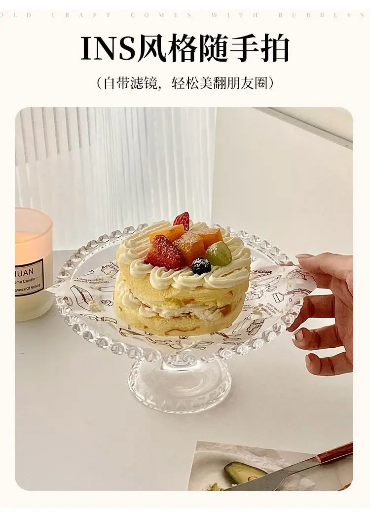 Clear Glass Cake Plate