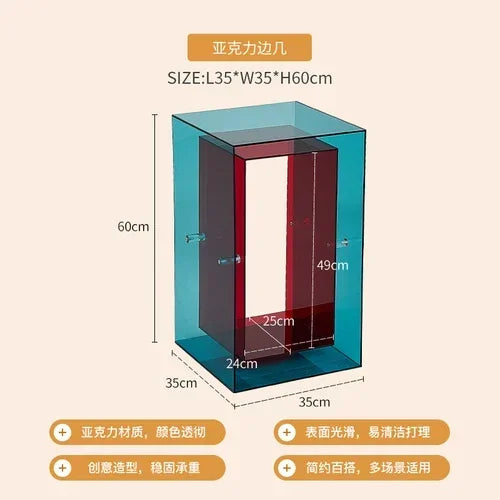 New Style Acrylic Tea Table Small Transparent Modern Storage Side Cabinet