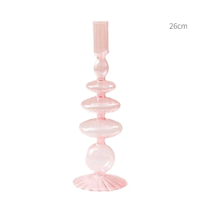 Taper Candle Holders Glass Candlesticks for Home Decoration Glass Vase