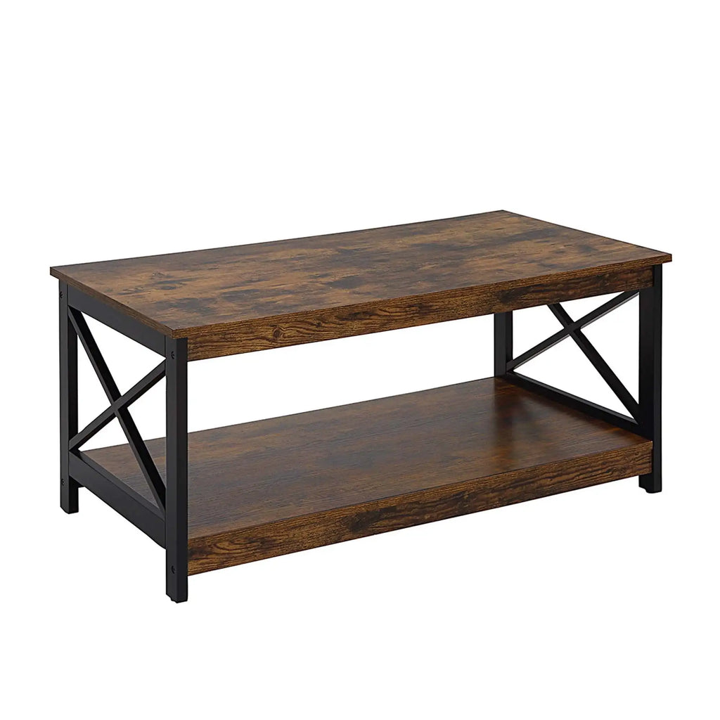 Oxford Coffee Table with Shelf, Transitional & Coastal Style,Two Tiers of Spacious Shelving