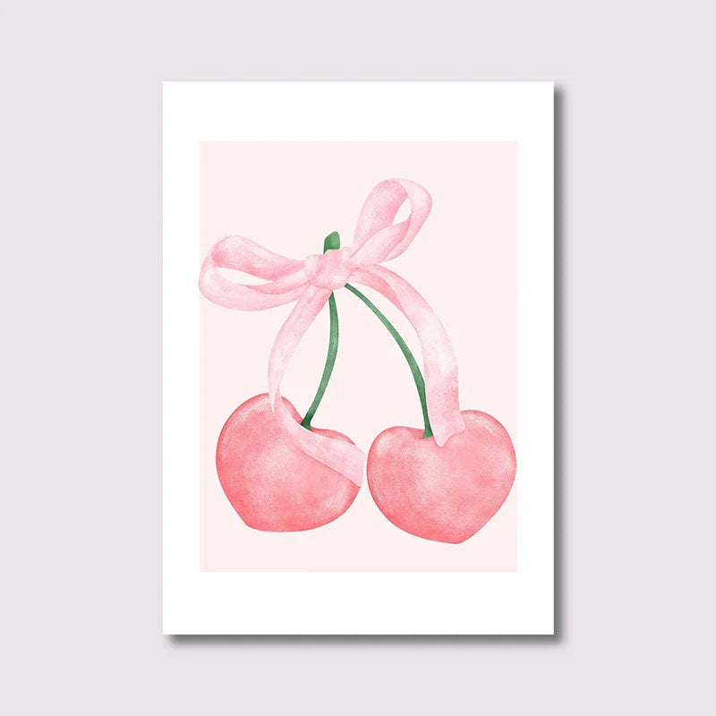 Trendy Bows Poster Wall Art Set of 3 Preppy Posters - Watercolor Prints