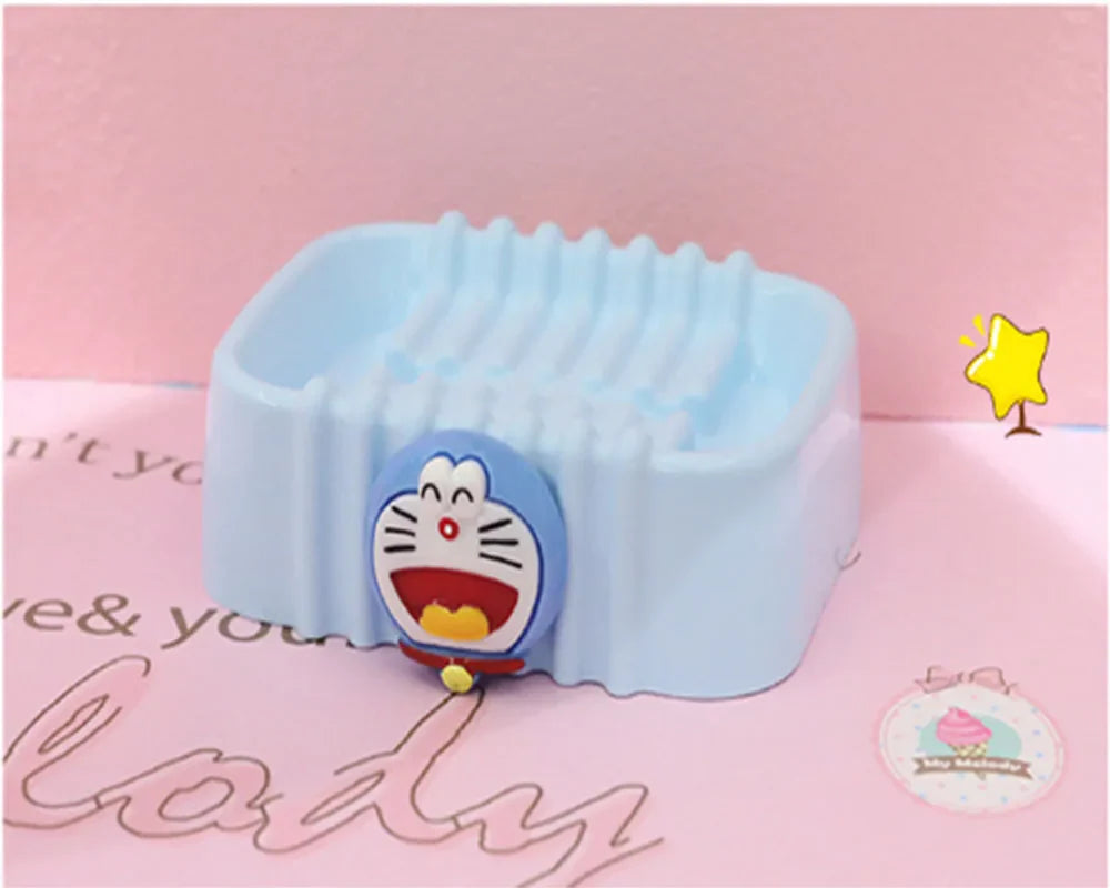 Sanrio Kawaii Hello Kitty Soap Tray Cartoon Soap Dish Non-slip Drain Travel Home Bathroom Soap Box Bathroom Accessories