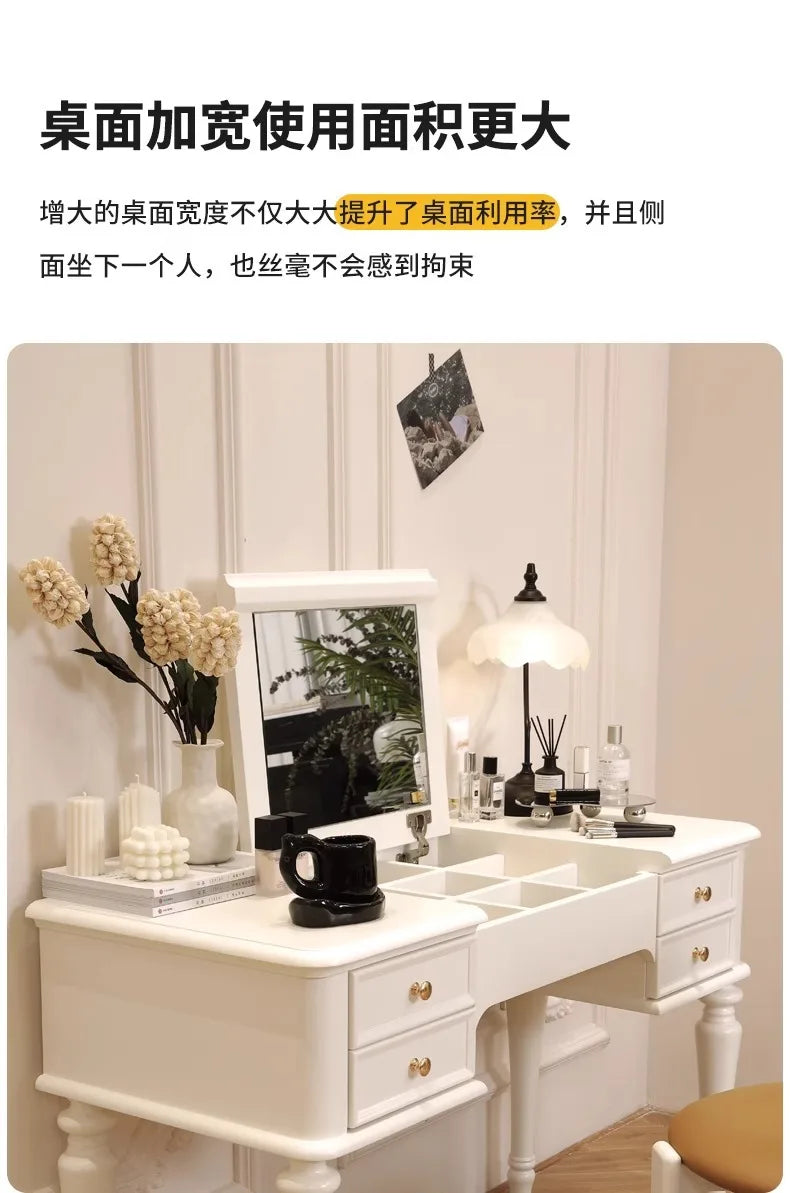 Luxury Modern Organizer Dresser Vanity Mirror Makeup Desk Dressing Table Storage