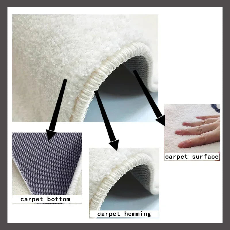 Irregular Living Room Large Area Carpets Minimalist Carpet Plush Soft Comfortable Rug