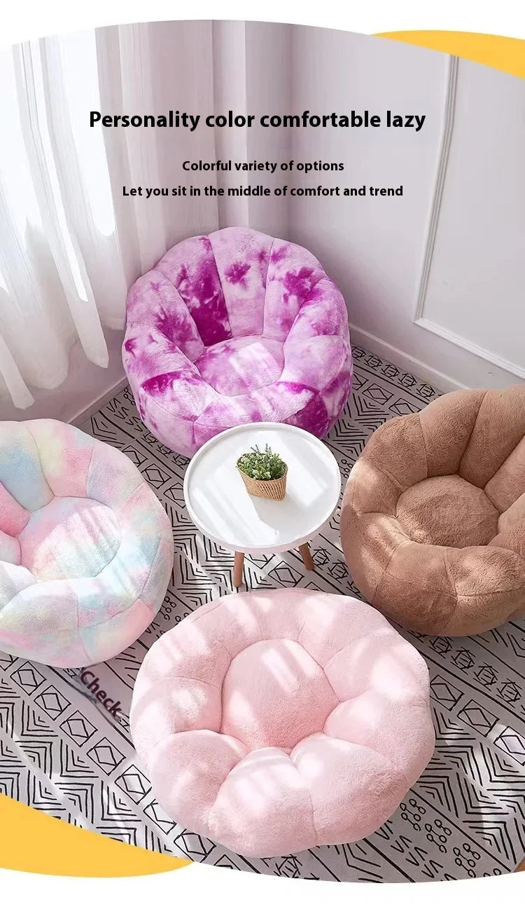 Kawai Curved Bean Bag Sofa Pink Lazy Exterior Sitting Bean Bag Sofas Comfortable Reclining Furniture