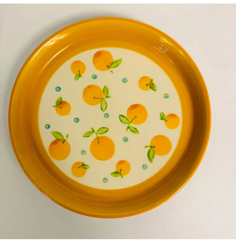 Ceramic Plate Korean Style Household Round Porcelain Dinnerware