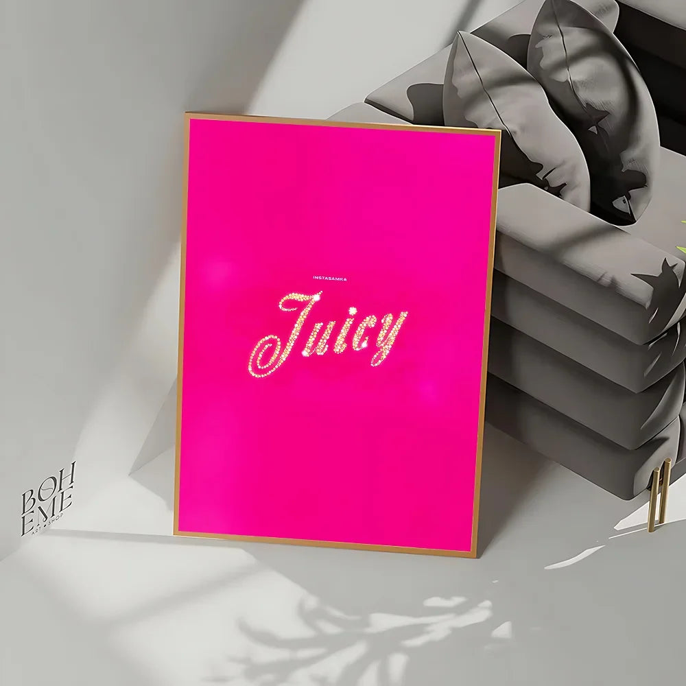 Juicy C-Couture Poster No Framed Poster Kraft Club Bar Paper Vintage Poster Wall Art Painting Bedroom Study Stickers