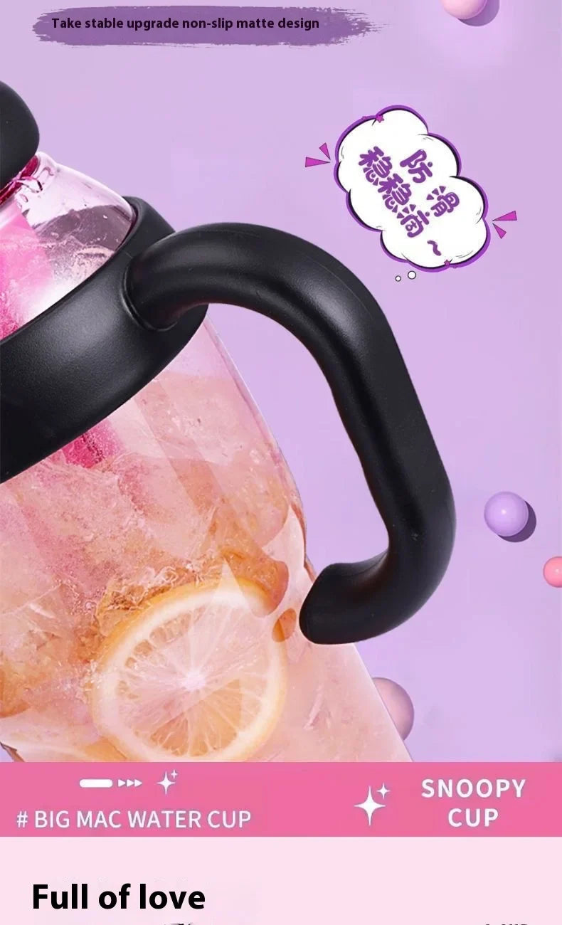 Sanrio Water Cup Hello Kitty  Anime Straw Cup Cartoon Cute Large Capacity Outdoor Activities Portable Tea Separation | 1300ML