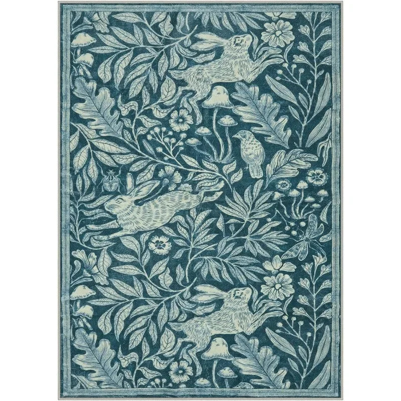 Vintage Print Bedroom Carpets Stain Resistant Floor Mat