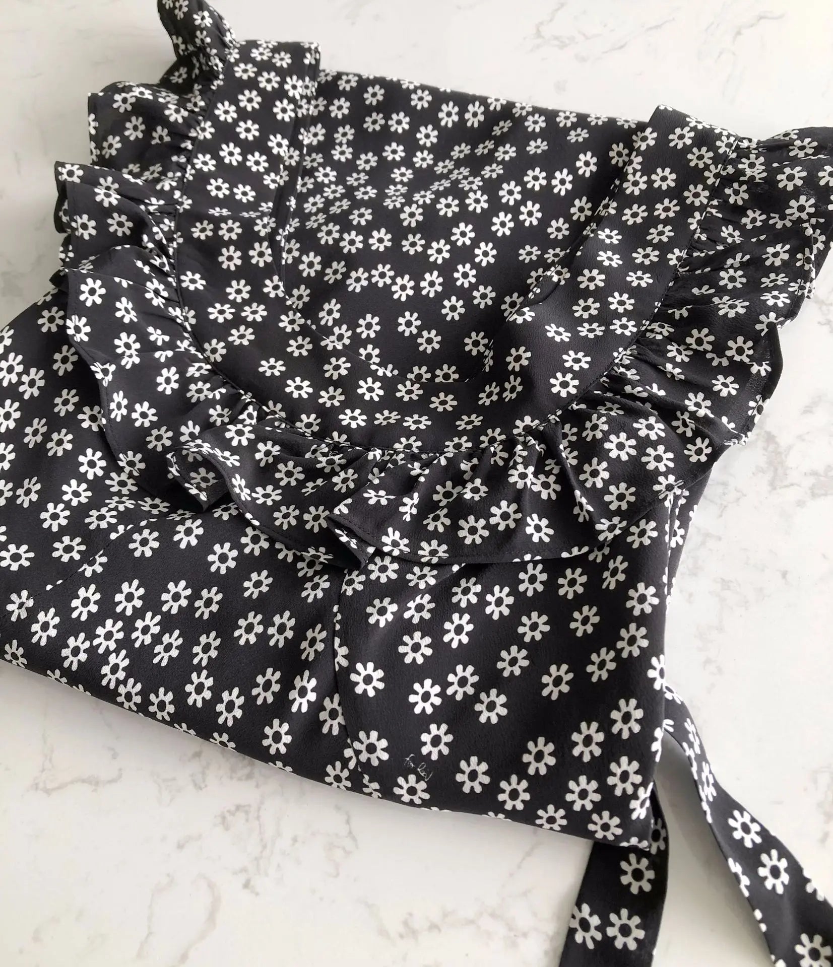 French Daisy Vintage Girl Silk Polka Dots U Neck V Back Sexy Summer Women Long Dress