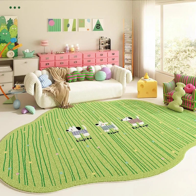 Cream Style Rugs Decoration Anti-slip Carpet Fluffy Soft Floor Mat Thick Plush Cloakroom Rug