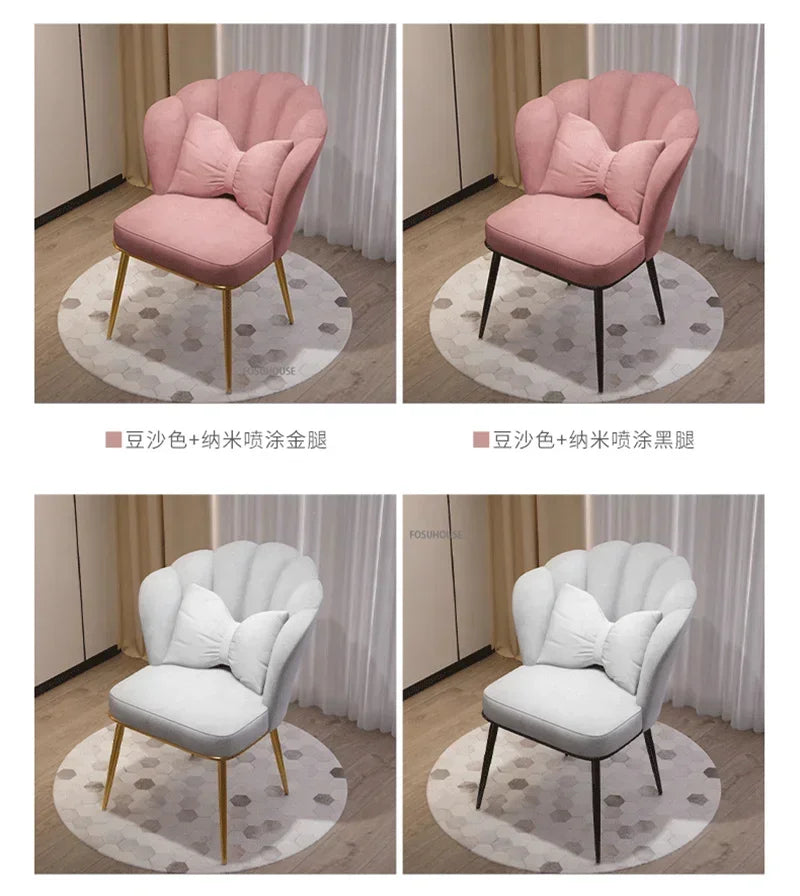 Minimalist Backrest Chair Makeup Stool Vanity Cute Light Luxury Dressing Table Modern Furniture