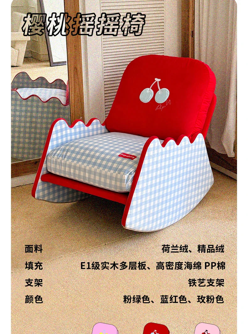 Modern Living Room Chairs Fabric Garden Relax Rocking Chair Lounge Bedroom Comfy Home Furniture