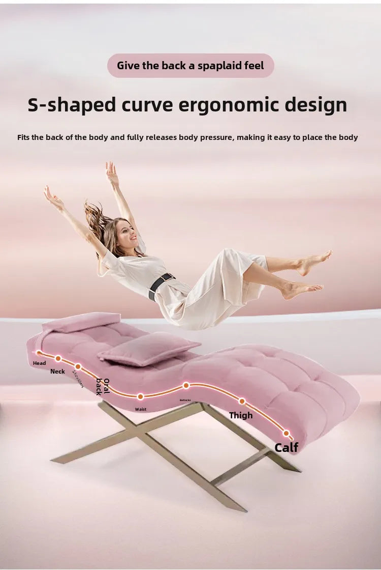 Luxury Salon Equipment Furniture Pink Gold Massage Table Set Modern Lay Down Eyelash Facial Bed