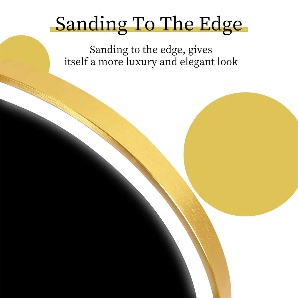 Luxury Oval Led Illuminated Bathroom Mirror Gold Aluminum Frame with Demister Pad