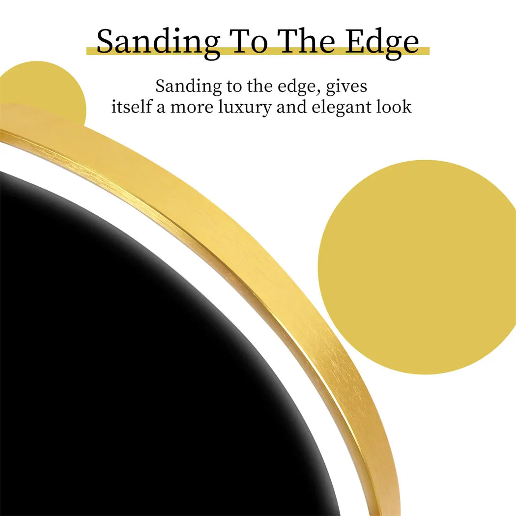 Luxury Oval Led Illuminated Bathroom Mirror Gold Aluminum Frame with Demister Pad