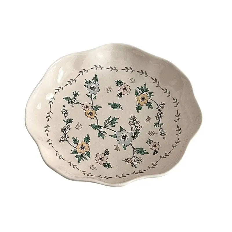 Ceramic Floral Bowl Plate Set