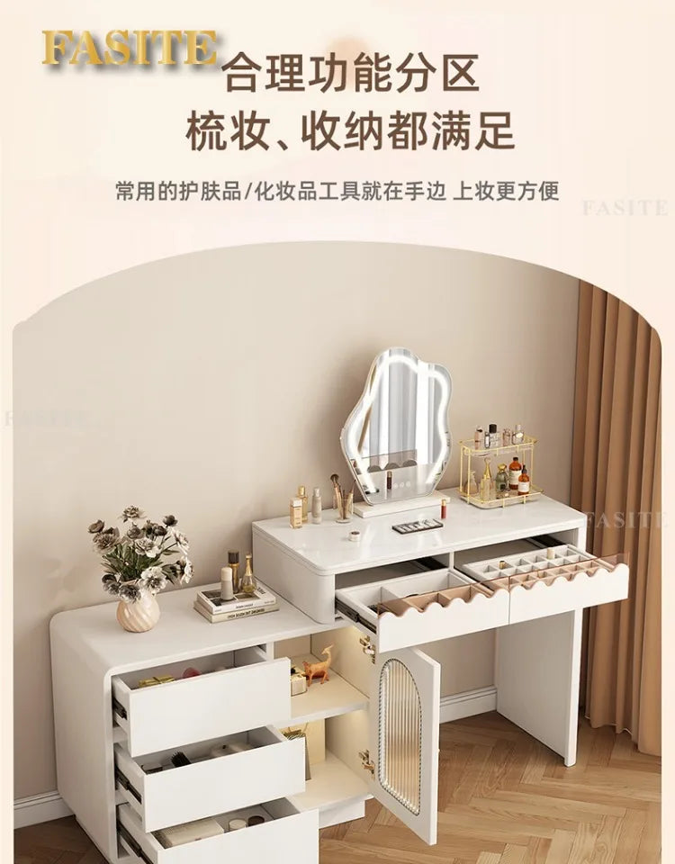 Modern Simple Makeup Table Household Bedroom Writing Desk Corner Desk Integrated Makeup Table