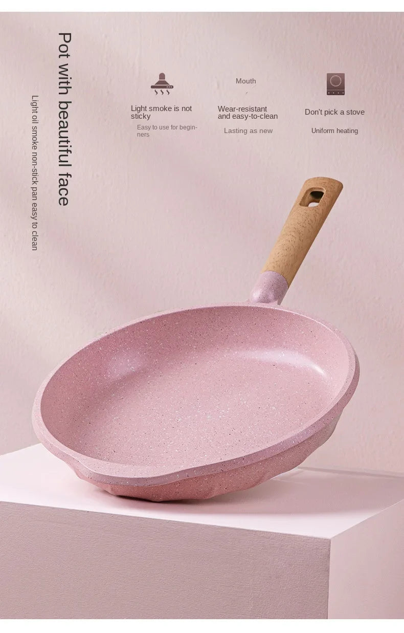 Stone Non-Stick Cooking Pan, Household Saucepan, Induction and Gas Compatible, Healthy Cookware, Stylish Pot