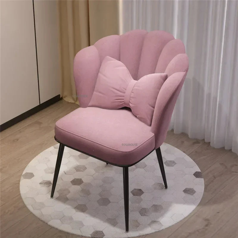Minimalist Backrest Chair Makeup Stool Vanity Cute Light Luxury Dressing Table Modern Furniture