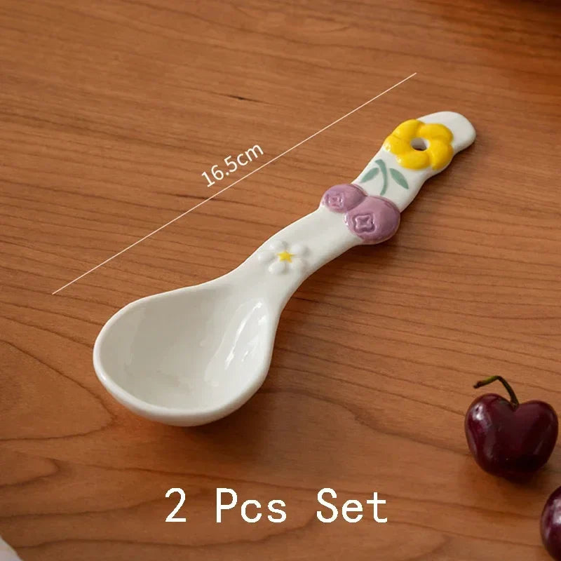 Light Luxury Ceramic Plate Sweet Lovely Dessert Salad Plate Delicious Dishes Dining Plates Exquisite Tableware