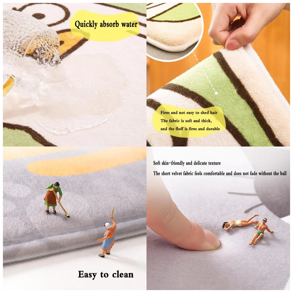 Sugarbunnies Anime Kawaii Entrance Door Mat Washable Non-Slip Living Room Sofa Chairs Area Mat Kitchen Welcome Doormat