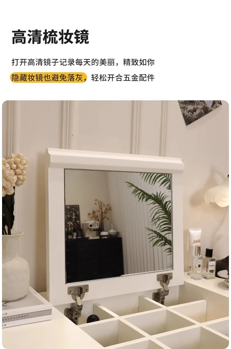 Luxury Modern Organizer Dresser Vanity Mirror Makeup Desk Dressing Table Storage