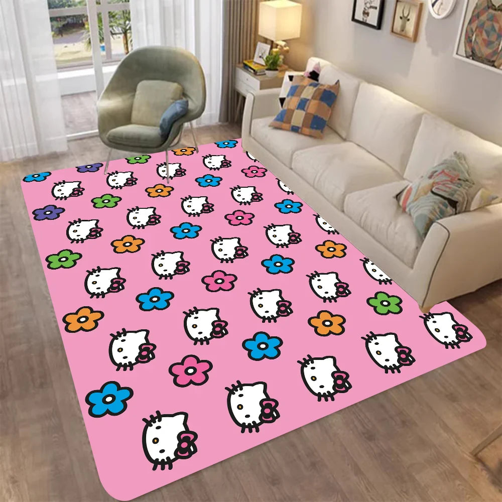 Hello Kitty Floor Style Soft Bedroom Floor Mat Rectangle Anti-slip Home Soft Front Door Indoor Outdoor Mat