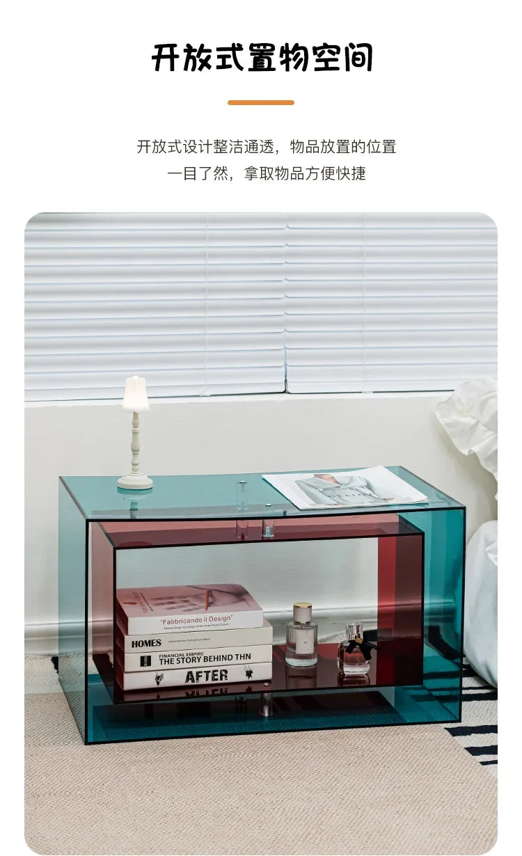 New Style Acrylic Tea Table Small Transparent Modern Storage Side Cabinet