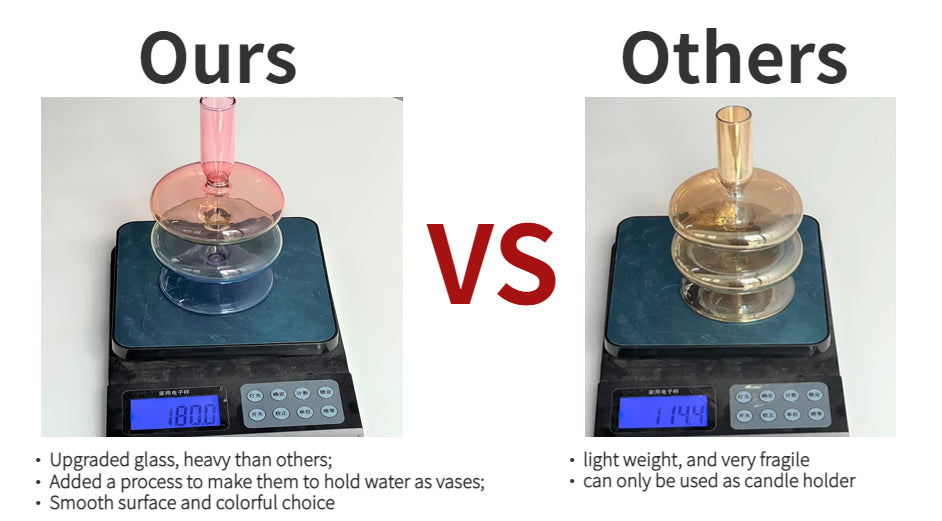 Taper Candle Holders Glass Candlesticks for Home Decoration Glass Vase