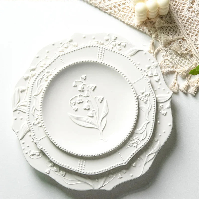 Lace Bell Orchid Series Ceramic Plate