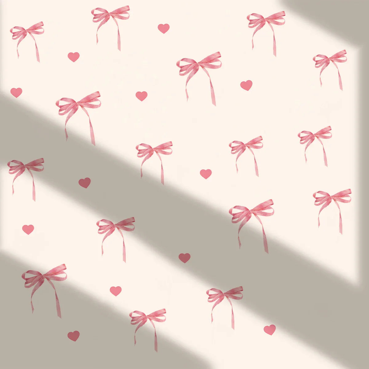 Pink Bow Love Girl Heart Bedroom Wall Stickers