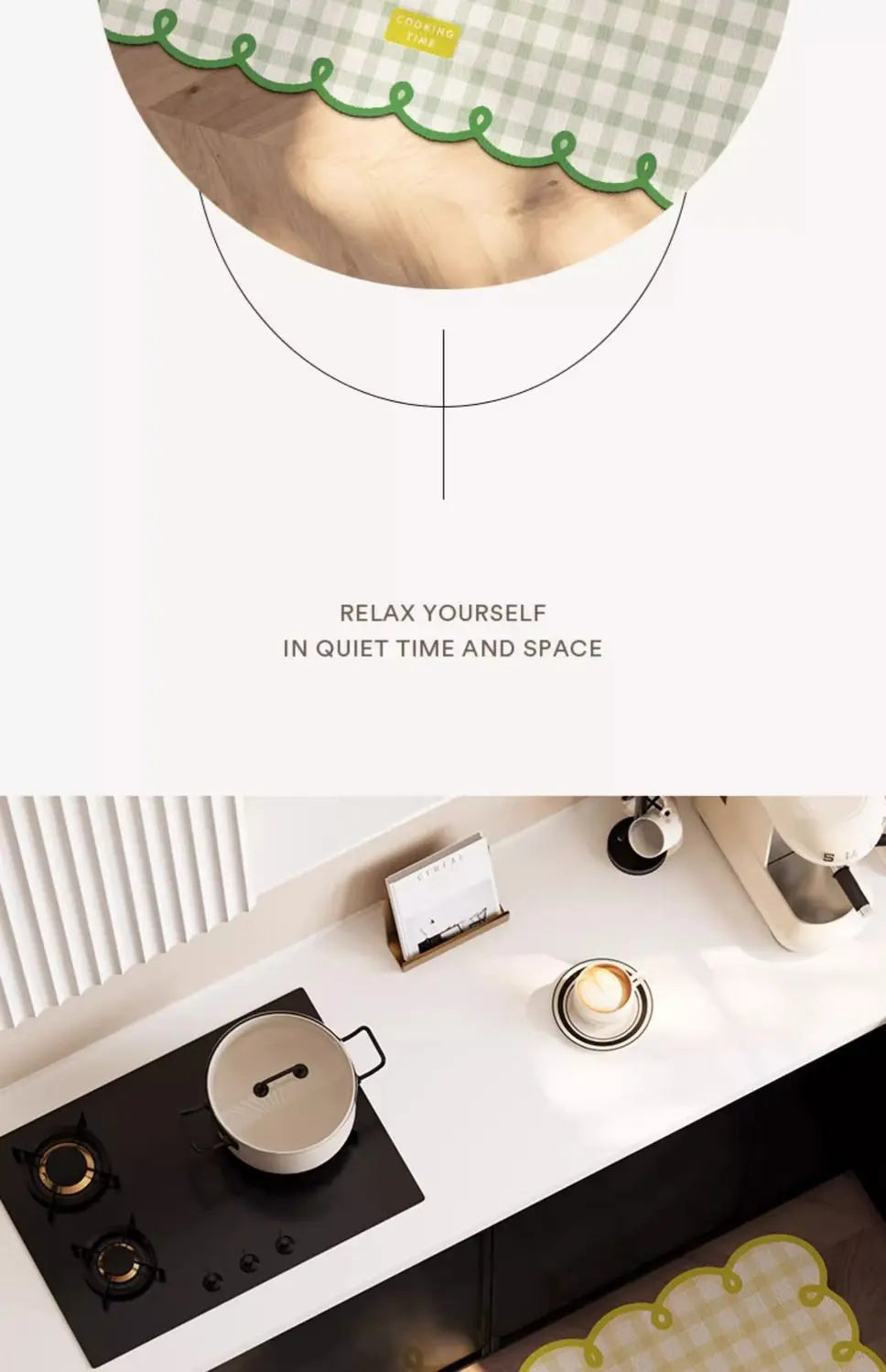 Simple Checkerboard Kitchen Special Dialgae Mud Absorbent Anti-Fouling Anti-Slip, Dirt-Resistant Carpet Home Decor