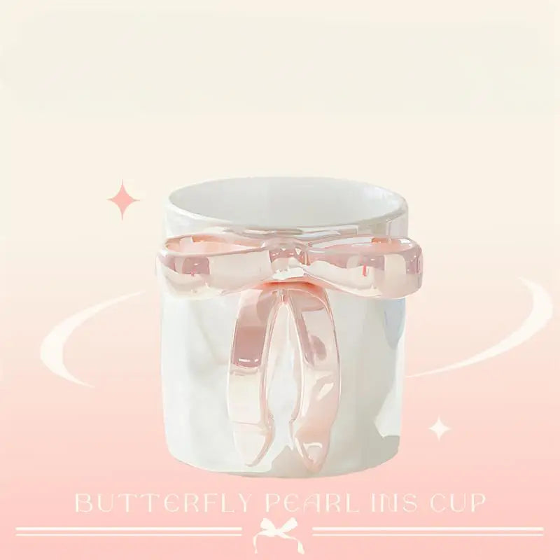 Light Luxury Elegant Bow Ceramic Mug
