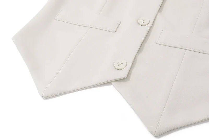 V-neck Sleeveless Suit Tank Top With High-waist Bodycon Hip Skirt Streetwear Retro Women 2 Piece Sets