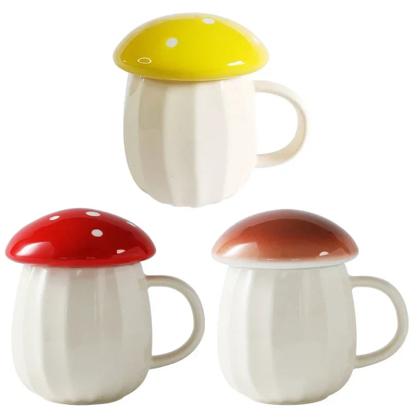New Style Creative Cartoon Mushroom Theme Water Bottle Mug Cup, Ceramic Material