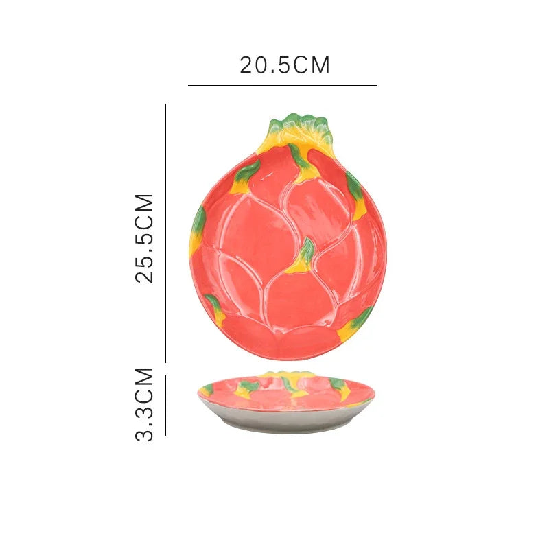 Fruit Shaped Ceramic Plate Creative Salad Plate Lovely Ceramic Tableware Fruit Plate Bowl Set Oven Dish Salad Bowl