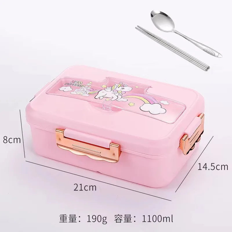 Cute Lunch Box for Kids With Compartments Bento Lunchbox School Child Leakproof