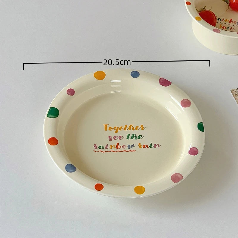 Colorful Dots Ceramic Porcelain m Tableware