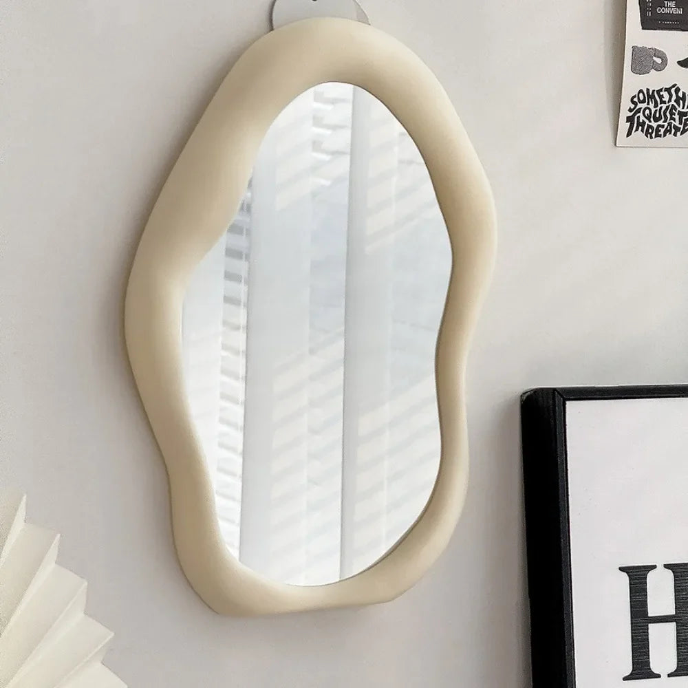 Decorative Irregular Simple Standing Dresser Mirror Cloud Shaped French Wall Mirror