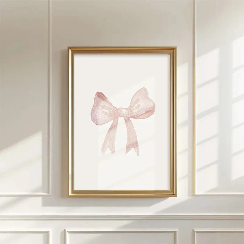 Pink Boho Bow Canvas Painting Christian Bible Scripture Art Poster Gallery Wall