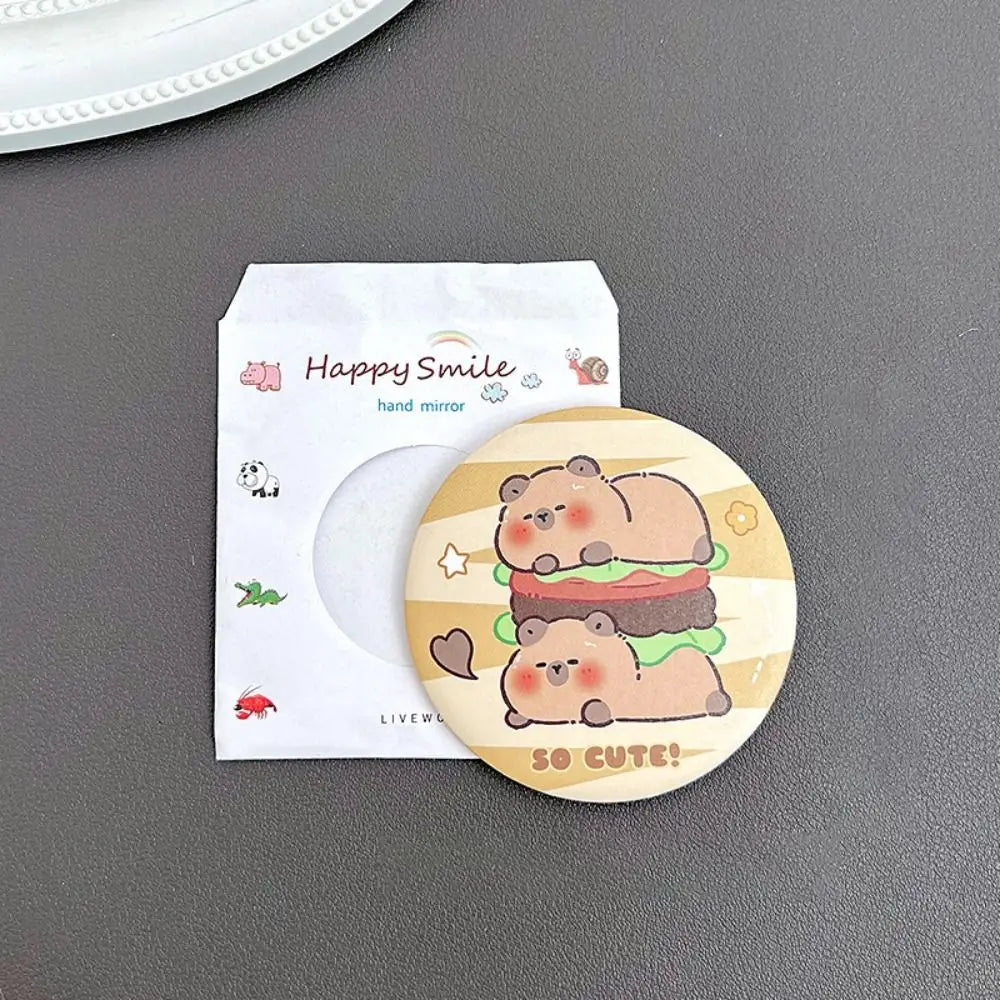 Cheese Biscuit Design Pocket Mirror Portable Foldable Mini Makeup Mirror