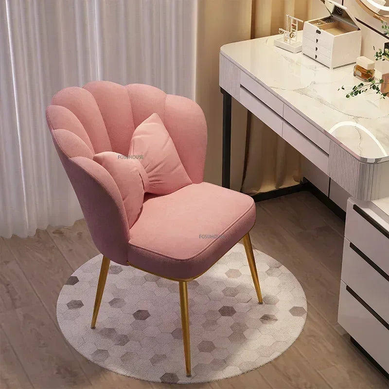 Minimalist Backrest Chair Makeup Stool Vanity Cute Light Luxury Dressing Table Modern Furniture