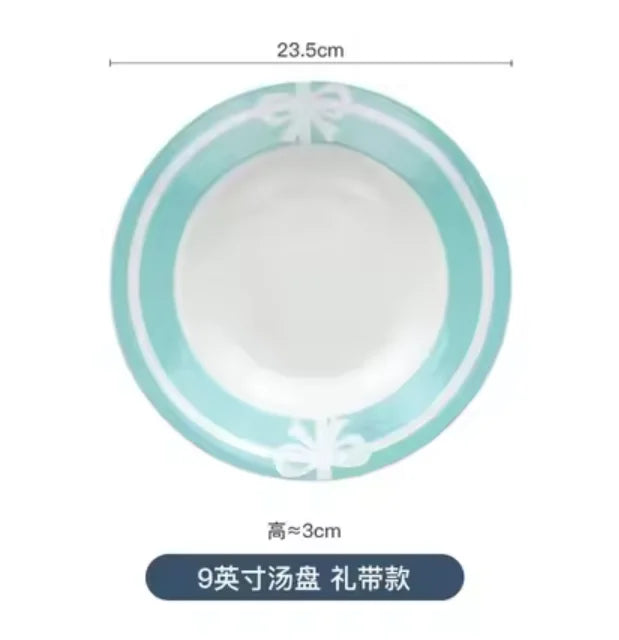Ceramic Blue Bow Tableware